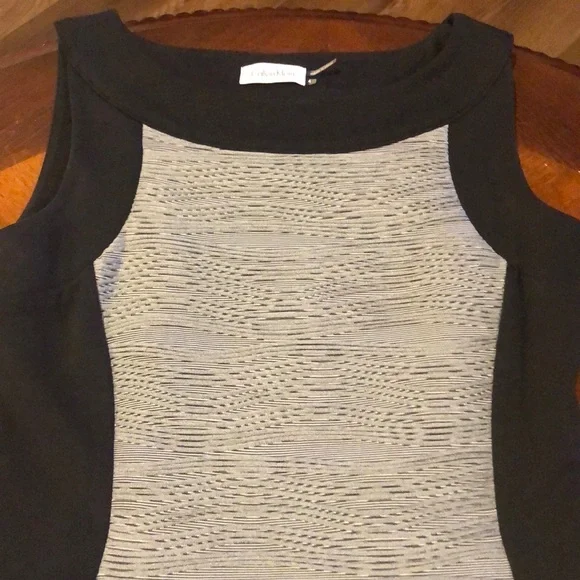 Calvin Klein Sleeveless Textured Bodycon Dress Size 4 - Picture 3 of 7